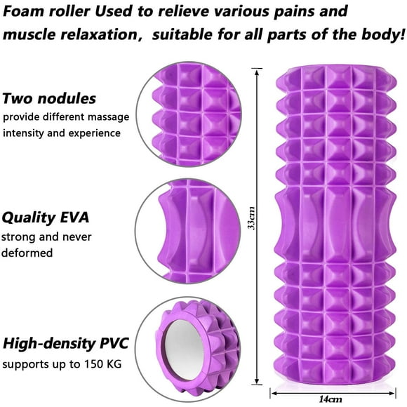 XISOBO 3 in 1 Fascia Roller Set Spine Foam Roller Massage Rollers Duoball Massage Sticks Massage Ball
