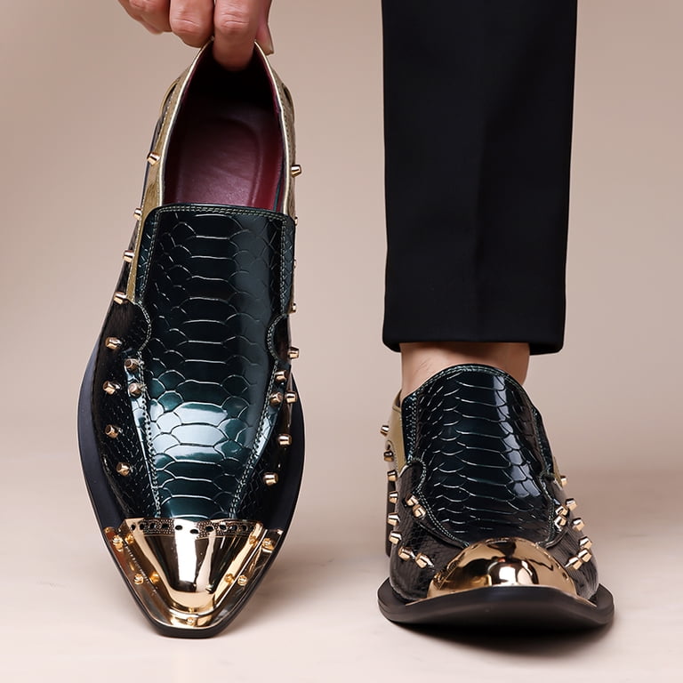 mens gold spiked dress shoes Dola Italy Spikes Dress Shoes #8222