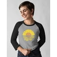 thumbnail image 3 of Cute Sunflower Tee Summer Top for Girls 3/4 Women Sleeve Baseball Jersey Shirt Large black/gray, 3 of 5