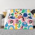 thumbnail image 1 of XMXT Throw Blanket, Vivid Multicolor Graffiti Machine Washable Blankets for Sofa, 60 x 50 inches, 1 of 9