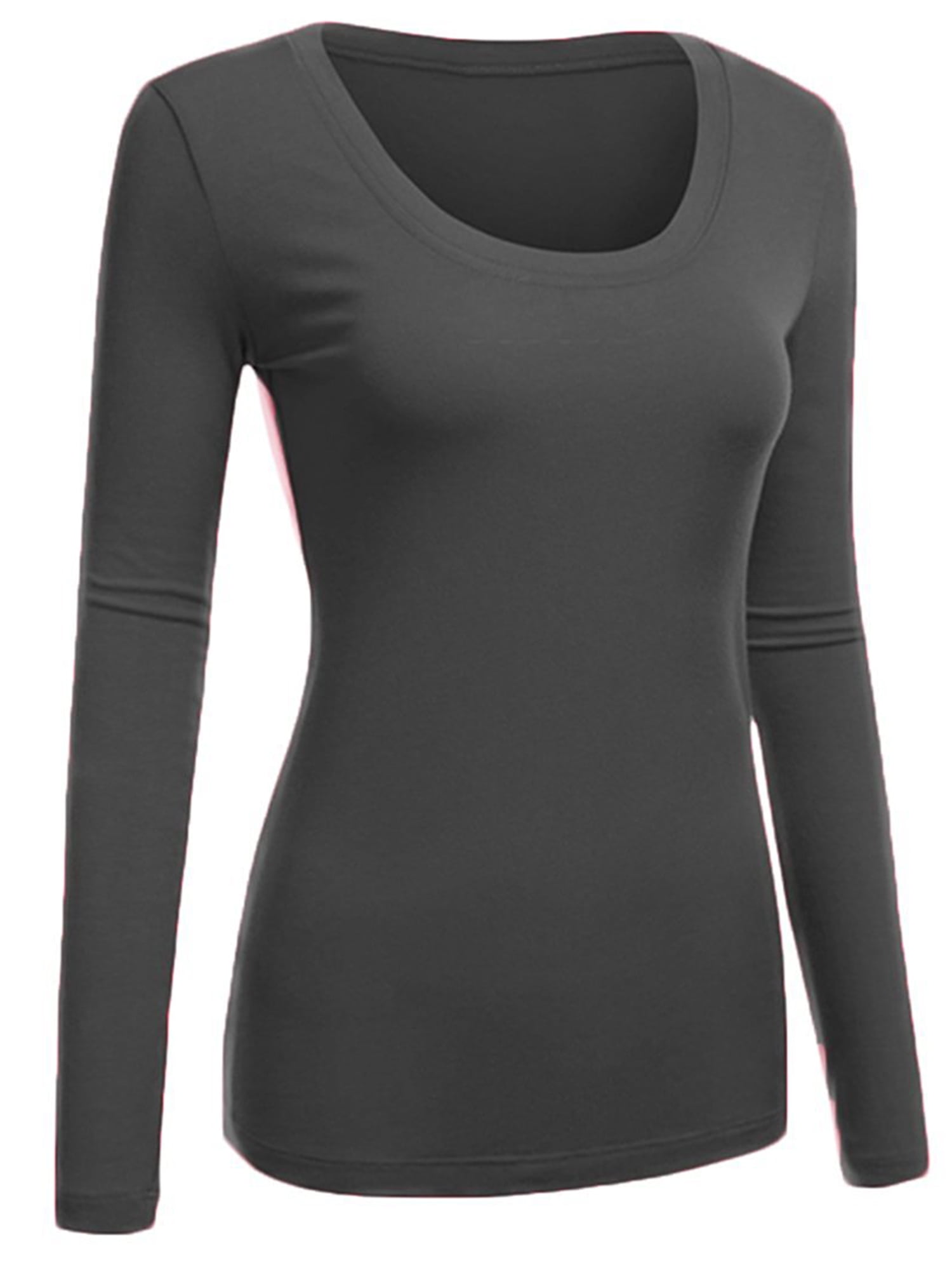 womens long sleeve scoop neck t shirt