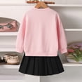 thumbnail image 3 of ZIXKCGDSE Girls 2 Piece Outfits Bow Long Sleeved Pullover Fall Tops and Skirt School Clothing Set Size 5 Years, 3 of 5