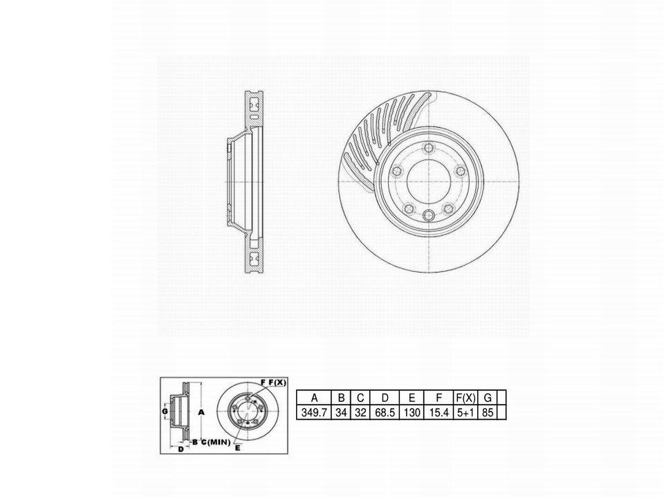 Winstop Brake Rotor, Front left WS244493, Audi Q7 2015-2007