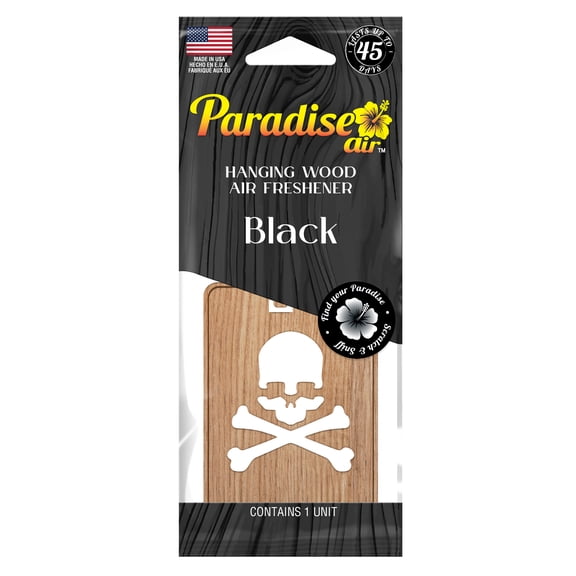 Paradise Air Hanging Wood Air Freshener, Laser Cut Design, 1 Unit, Black