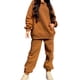 thumbnail image 2 of 2x Chándal para mujer Trajes casualejunto de pantalones Jersey de manga larga con capucha cálida para Yoga Entrenamiento Deportes Marrón s Baoblaze Chándal de sudor, 2 of 6