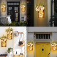thumbnail image 4 of 2 piezas Apppques Lantern Mason Jar Lights Decoración de pared, con flores artificiales Luces LED para jardín al aire libre Dormitorio interior Hogar Sala de estar Chris, 4 of 4