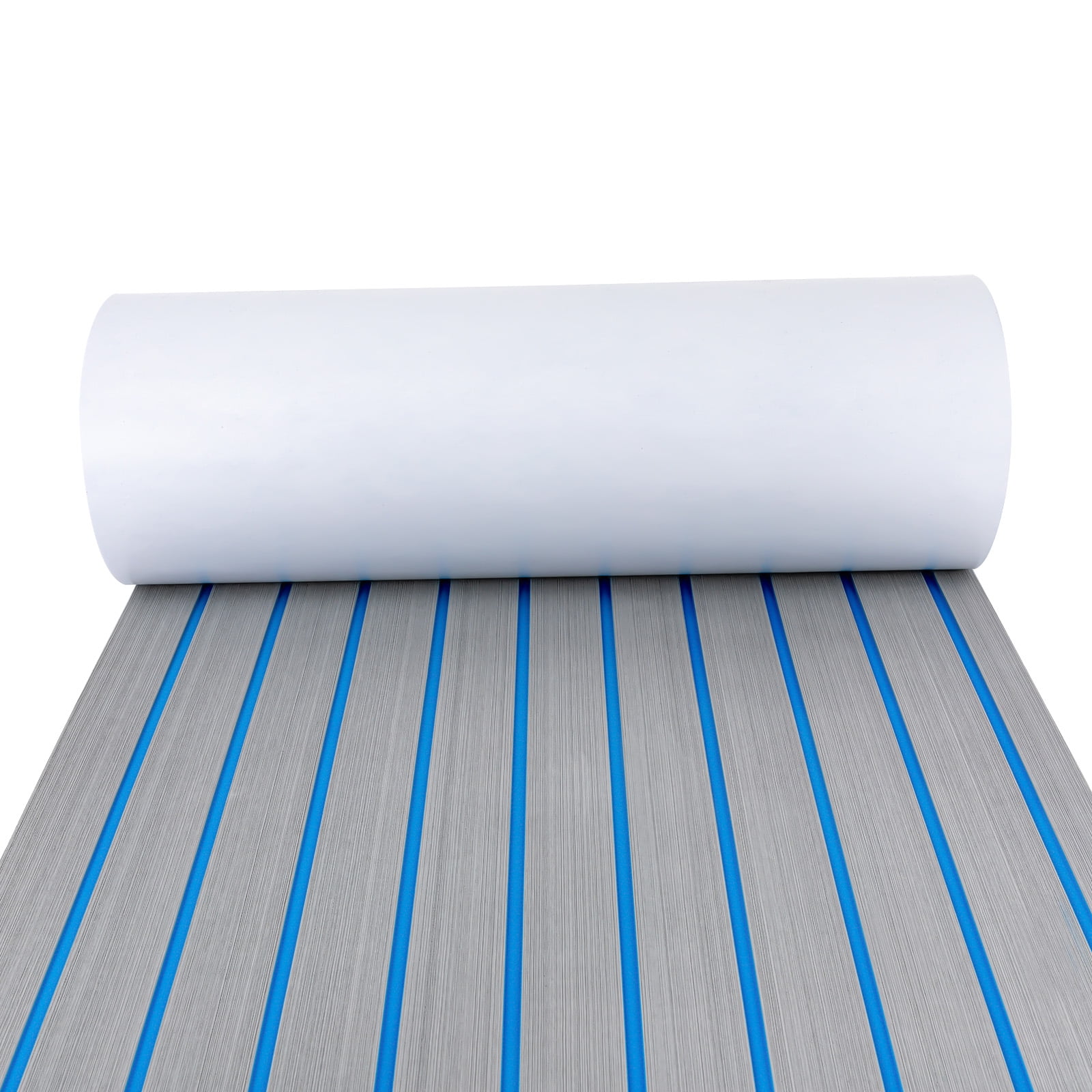 Boat Flooring EVA Foam Decking Sheet Faux Teak Marine Mat Marine Carpet Cooler Tops Seating Non-Slip Self-Adhesive Flooring Material for Motorboat RV Yacht Kayak Swimming Pool 95" x 24"