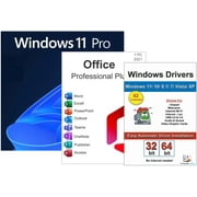 Computer Werx: Windows 11 Pro 64 Bit, Office 2021 pro Plus & Drivers Pack (PC Disc) 1 User