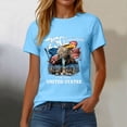 thumbnail image 6 of Gibobby Women's Independence Day 250th Anniversary USA Shirt Independence Day Fashion Casual Printed Round Neck Short Sleeve T Shirt 250th Anniversary Pattern Short Sleeve(XXXL,Sky Blue), 6 of 8