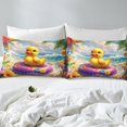 thumbnail image 4 of Erosebridal Yellow Duck Bed Sheets King,Botanical Flower King Sheet Sets,Cartoon Animal Sheet Set King,Ultra Soft Female Bedroom Decor,4pcs, 4 of 7