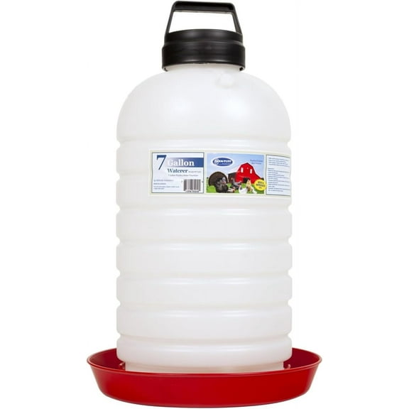 Farm Tuff Durable Top Fill Hanging Plastic Automatic Poultry and Game Bird Fountain Waterer for Chickens, 7 Gallon Capacity