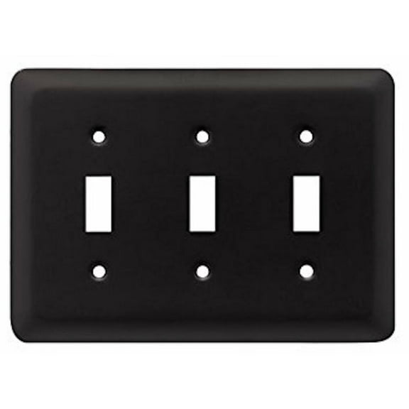 Franklin Brass W10247-FB Black Stamped Triple Switch Cover Plate