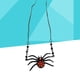thumbnail image 3 of Collar con colgante de araña estilo punk, estilo retro, estilo gótico, con piedra roja, estilo motero (negro), 3 of 7