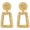 thumbnail image 1 of Gold Rectangle Geometric Dangle Earrings, Fashion Statement Drop Earrings for Women, 1 of 4