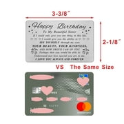 DEGASKEN Sister Birthday Greeting Cards, Meaningful Women Birthday Gifts for Sister Girls, Wallet Card