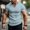 Blue, variant on Homeyce Muscle T-Shirts for Men V-Neck Short Sleeve Shirt Slim Fit Workout Longline Gym Athletic T-Shirts Ribbed Solid Color Tops,White M