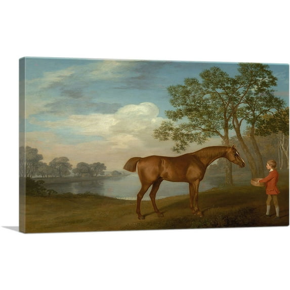 ARTCANVAS Pumpkin with a Stable Lad 1774 Canvas Art Print by George Stubbs - Size: 12" x 8" (0.75" Deep)
