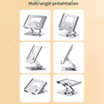 thumbnail image 2 of Universal Laptop Stand with 360° Rotating Base, Adjustable Height Multi-Angle, Foldable Mounted Reading Bookshelf Gray, 2 of 7