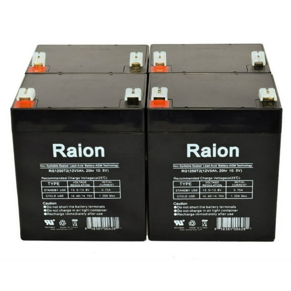 Raion Power 12V 5Ah Replacement UPS Backup Battery for Belkin Omniguard 1500 - 4 Pack