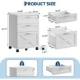 thumbnail image 2 of 3-Drawer File Cabinet with Lock, Mobile Under Desk Filing Cabinet for Home Office, Wood Storage Organizer for Letter/a4/Legal Size Documents, White, 2 of 8