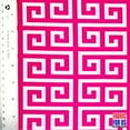 thumbnail image 2 of Greek Key Print Design Hot Pink & White Stretch Poly-Spandex Fabric 58" Wide, 2 of 4