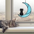 thumbnail image 4 of Gatos durmiendo en la luna vidriera colgando, gatos decorando regalos para los amantes de los gatos, 4 of 7