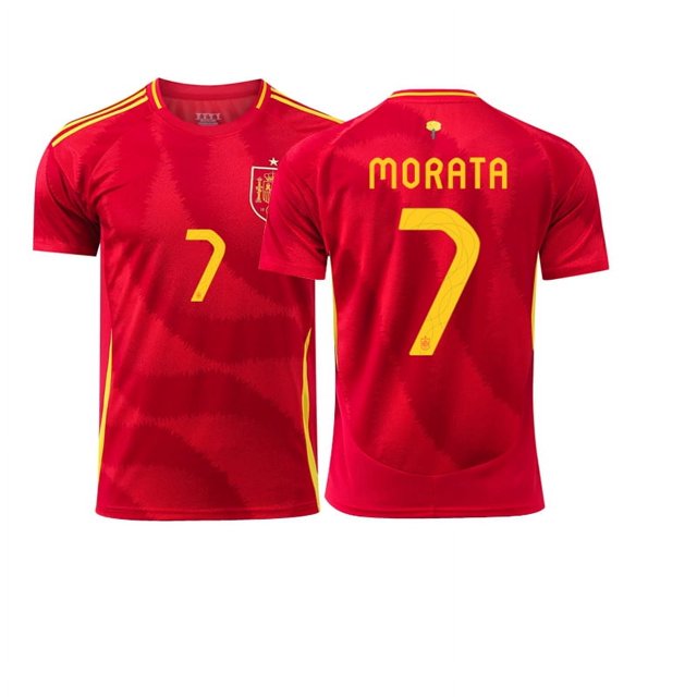 Men Women Home Football Jersey LAMINE YAMAL 19# RODRIGO 16# GAVI 9# MORATA 7# PEDRI 26# Short sleeve