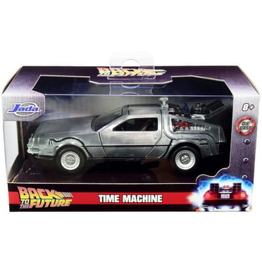 Jada 32185 DeLorean DMC Time Machine Silver Back to the Future Part I 1985 Movie Hollywood Rides Series 1 by 32 Diecast Model Car