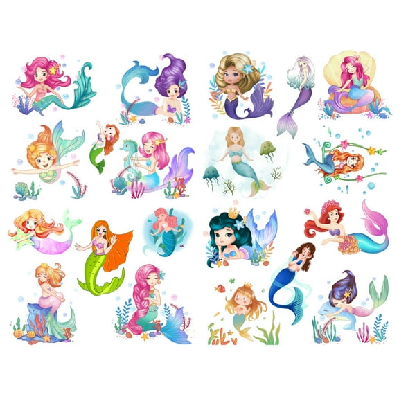 Kawaii Mermaid Precut Cute Aesthetic Diary Travel Paper Journal Stickers Scrapbooking Stationery Sticker Flakes Art Supplies