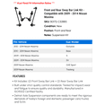 thumbnail image 2 of Front and Rear Sway Bar Link Kit - Compatible with 2009 - 2014 Nissan Maxima 2010 2011 2012 2013, 2 of 2