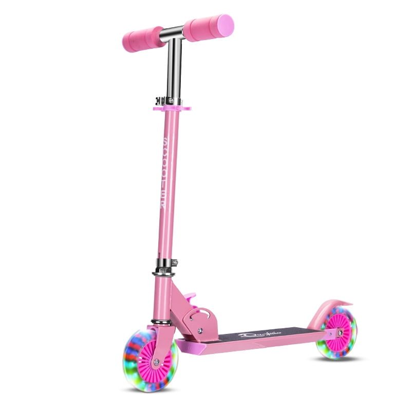Prettysee 2 Wheel Scooter Foldable Scooter Toddler Scooter With Led Light Sky Blue Blue