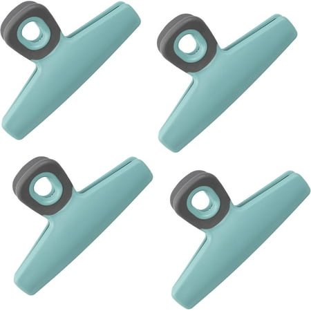 

Food Clips - Wide Heavy Duty Chip Clips Large Bag Clips for Food Storage with Air Tight Seal Grip Pack of 4 Grey