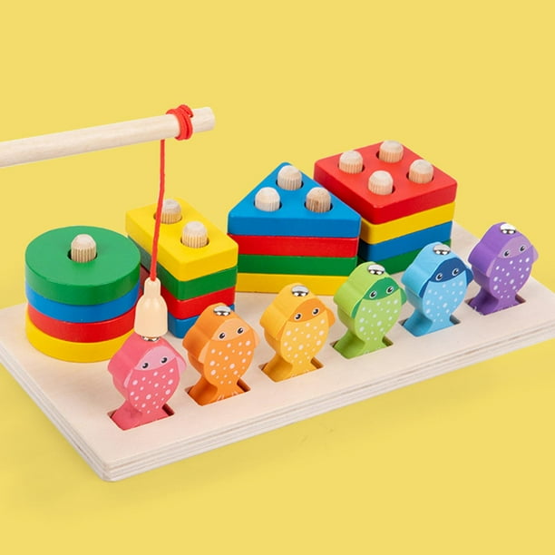 Juego De Pesca Montessori Shayson De Tela – 22 Piezas Con Caña, 15 Peces, Cubos Y Alfombrilla, Para Niños De 1 A 3 Años