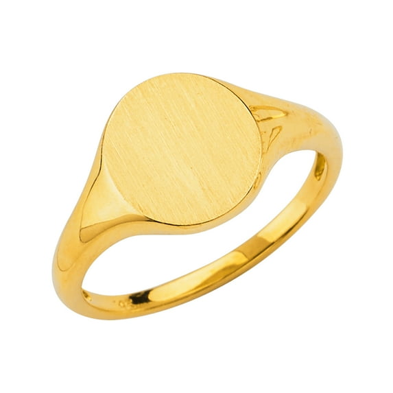 Solid 14k Yellow Gold Ladies Engravable Signet Ring Size 7