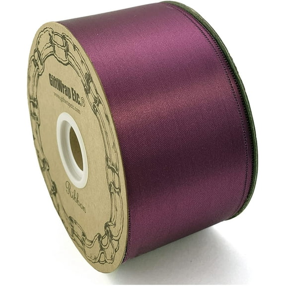 Burgundy Christmas Tree Ribbon Roll - 2" x 50 Yards, Wedding Decor, Reception, Holiday Decor, Wreath, Gifts, Gift Bow, Birthday, Anniversary, Valentine's Day