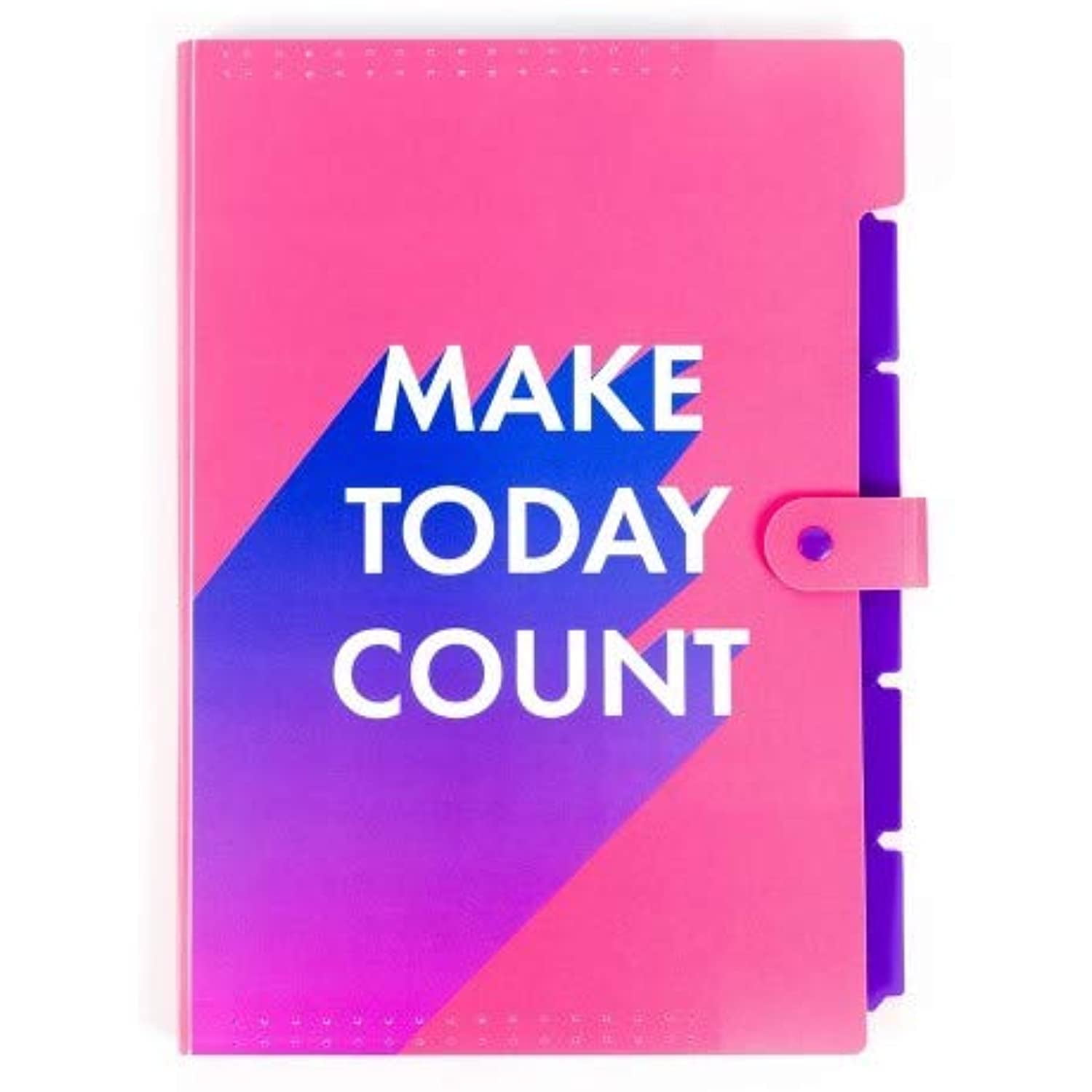 Make Today Count 5 Pocket Pink and Purple Poly Open Top Expandable