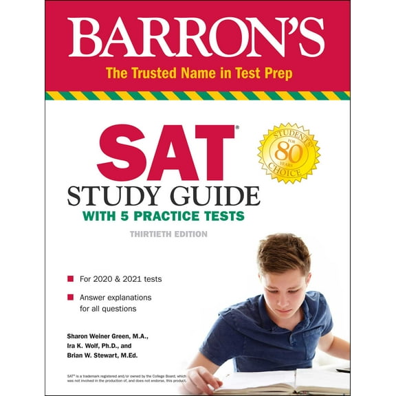 Barron's Test Prep: SAT Study Guide with 5 Practice Tests (Paperback)