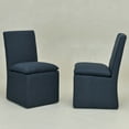 thumbnail image 6 of KINWELL 21" Wide Upholstered Armless Modern Rolling Dining Chairs with Casters Set of 2, Performance Fabric No Assembly Dining Side Chairs for Kitchen Dining Room (Indigo), 6 of 12