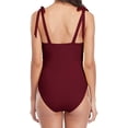 thumbnail image 6 of Attraco Women's One Piece Swimsuit Square Neck Monokini Tube Top Swimsuit Belly Ruffles, 6 of 6