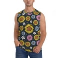 thumbnail image 6 of Daiia Colorful Sunflowers Printed Men's Tank Tops,Casual Soft Sleeveless Gym Muscle Shirts Bodybuilding Tee-Large, 6 of 8