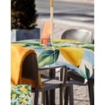 thumbnail image 5 of Fsddascl Yellow Lemon Outdoor Tablecloth - 54x54 Inch Square Dining Table Cover, Summer Botanical Fruit Blue Striped Waterproof Outdoor Table Cloth with Umbrella Hole & Zipper for Picnic/Patio/Party, 5 of 7
