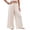 Beige, variant on Women Elastic High Waist Wide Leg Pants Flowy Loose Fit Casual Airy Resort Bottoms Beach Vacation Loungewear Summer Palazzo Pants