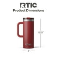 thumbnail image 3 of RTIC 20 oz Ceramic Lined Insulated Road Trip Travel Mug, Leak-Resistant Lid, Black Cherry, 3 of 7