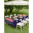 thumbnail image 4 of Outdoor Tablecloth with Umbrella Hole for Patio/Picnic/Party/Camping, Independence Day Waterproof Table Cloth Rectangle Table Cover Washable, Vintage Boots Red Vertical Striped US Flag (54"x 80"), 4 of 8
