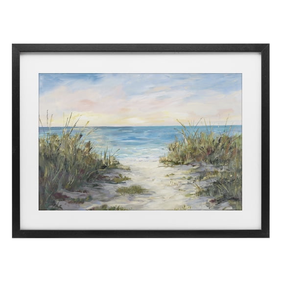 Stupell Industries Walk To The Beach Black Framed Print Under Glass, design by Julie DeRice