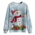 thumbnail image 4 of Sudaderas navideñas para mujer Cuello casual Manga larga Estampado gráfico Camisetas Pullover Tops Pompotops  gfhjh10175, 4 of 6