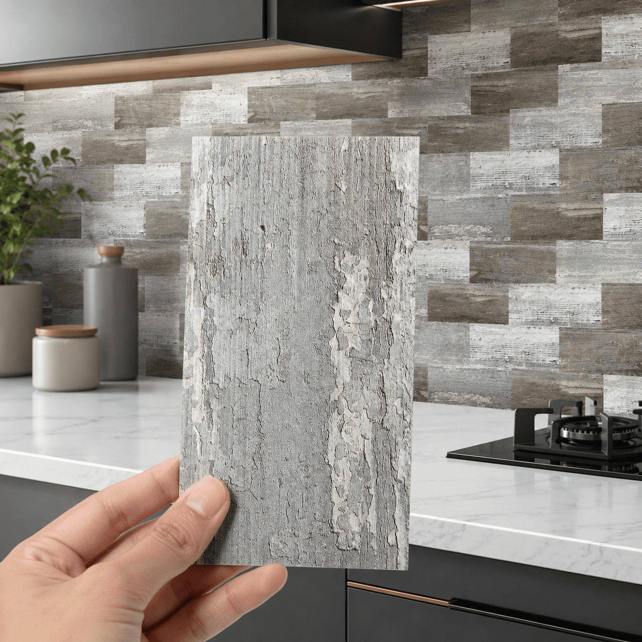 Yeslife 102-Pack Peel and Stick Backsplash Tile, 3" x 6" PVC Waterproof Subway Wall Tiles for Kitchen & Bathroom, 12.75 Sq Ft