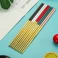 thumbnail image 5 of Stainless Steel Chopsticks Reusable Multicolor Lightweight Metal Chopsticks, 23cm, 5 Pairs, 5 of 5