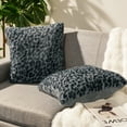 thumbnail image 5 of Sanmadrola Decorative Throw Pillow Covers 18x18 Plush Leopard Faux Rabbit Fur Cozy Super Soft Luxury Set of 2 Throw Pillow Cover for Christmas Sofa Couch Bed Living Room Home Decor, 5 of 8