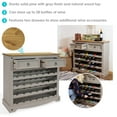 thumbnail image 4 of Sunnydaze 39.5" Solid Pine 28-Bottle Wine Rack Table Cabinet with 2 Drawers, Gray, 4 of 12